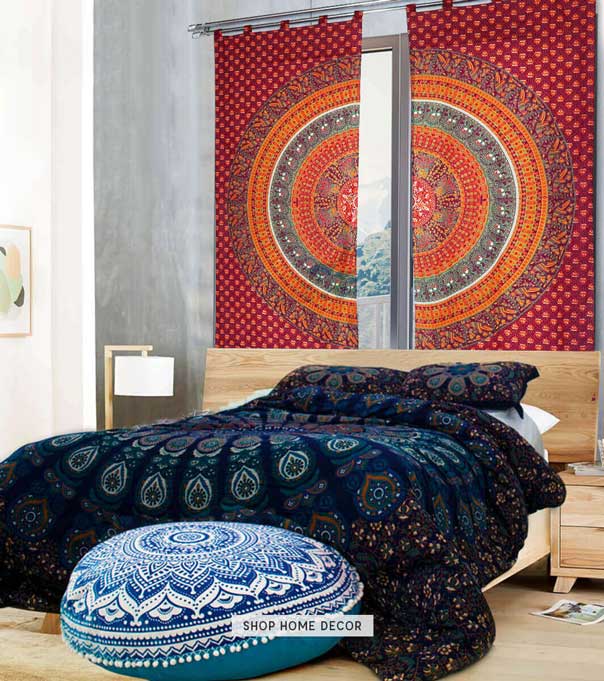 Bohemian Curtains, Mandala Boho Curtains, Mandala Tapestry bed sheets